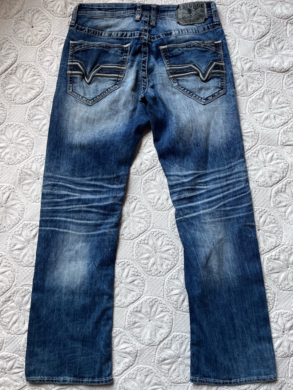 Salvage Supply Co Buckle jeans mayhem bootcut 32R men’s distressed denim